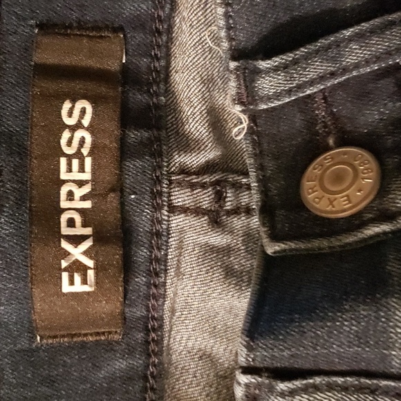 EXPRESS High Rise Dark Wash Barely Boot Jeans - Picture 8 of 10